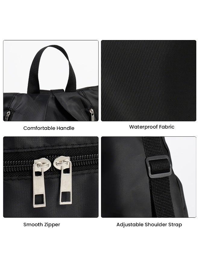 VUCATIN Swim Bag Dry Wet Separation Backpack with Shoe Compartment Lightweight Waterproof Pool Beach Swimming Athlete Sports Backpack for Mens Womens (Black) - Image 3