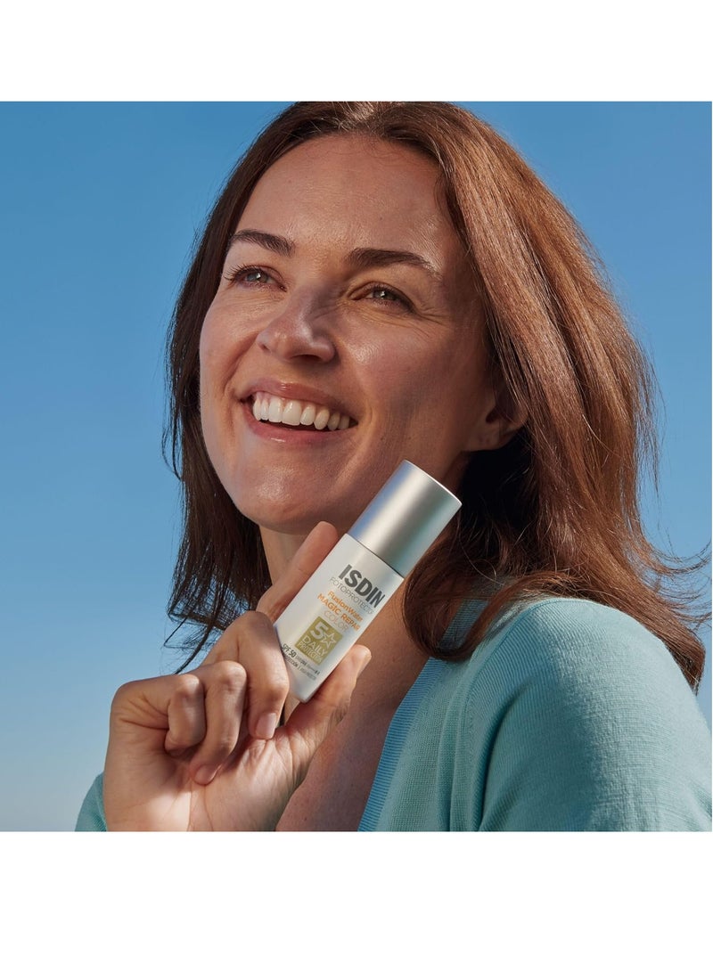 ISDIN Foto Ultra Age Repair Color Fusion Water SPF 50 Tinted facial sunscreen Triple anti aging action Natural coverage 50 ml - Image 5