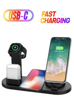 Wireless Charger,6 in 1 Wireless Fast Charging, Stand for Apple Watch Series 6/SE/5/4/3/2/1, Qi Wireless Charging Dock for iPhone 12/11/Pro/Max/XS/Max/XR/XS/X