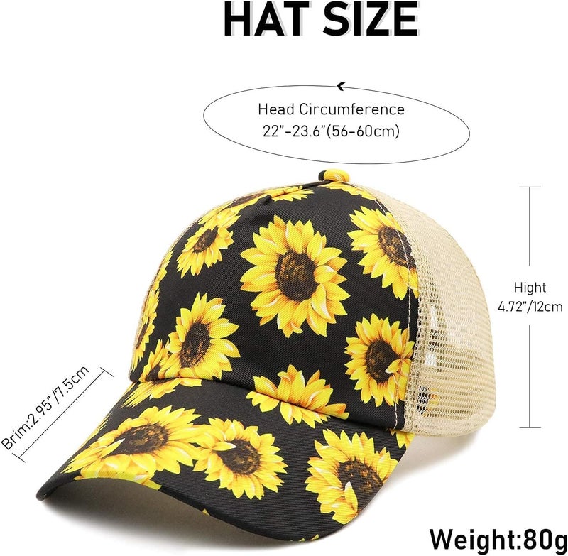 ProMindFun Womens Pony Hat High Ponytail Baseball Cap Girls Messy Bun Caps Camouflage Trucker Bad Hair Day Adjustable Dad Hat - Image 3