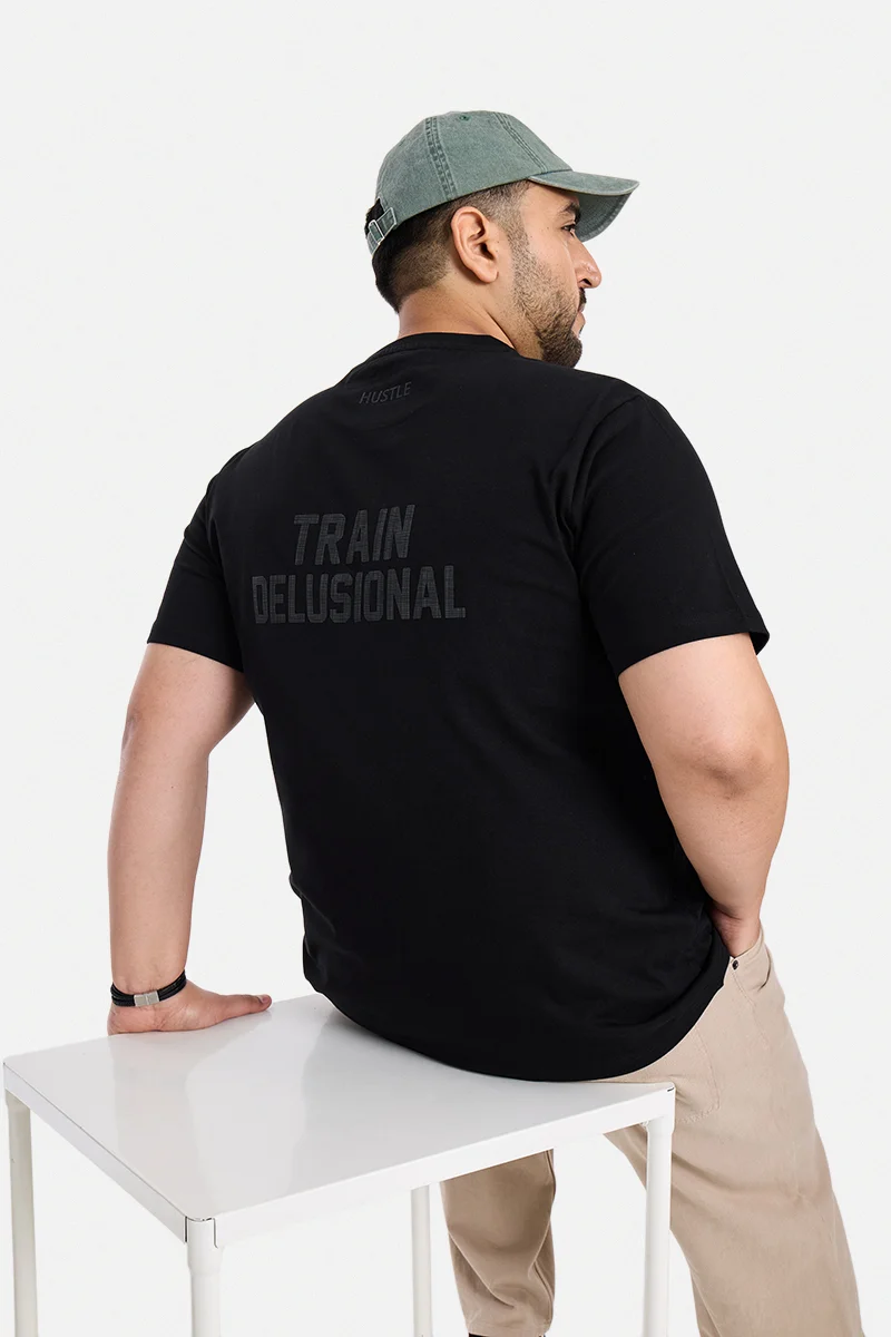 سنيتش Black Graphic Regular Fit Plus Size T-Shirt