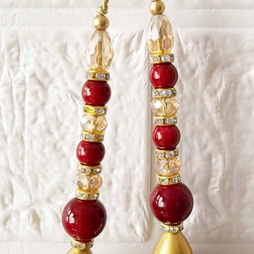 Adikala Craft Store Ethnic Nalki Cone Latkan Tassel Pack of 2 for Saree Pallu, Blouse, Suits, Dupatta, Lehenga Decor (Marron 1Cone) - Image 5