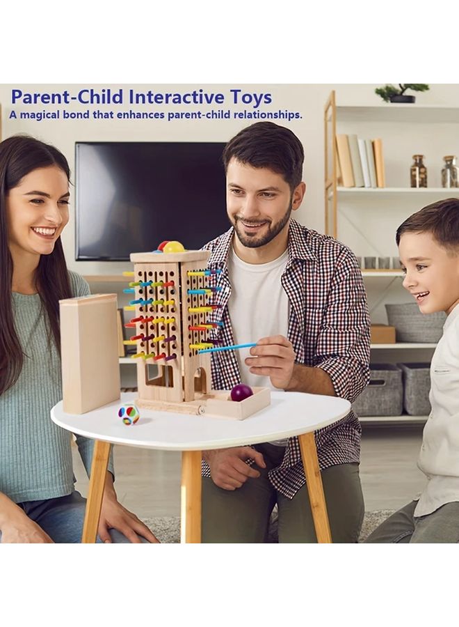 3 In 1 Sticks Pulling Wooden Board Games For Kids Colorful Stick Math Counting Educational Toys Fine Motor Skill Toy Classic Fun Dice Games Family Game Multiplayer Parent Child Interaction - Image 1