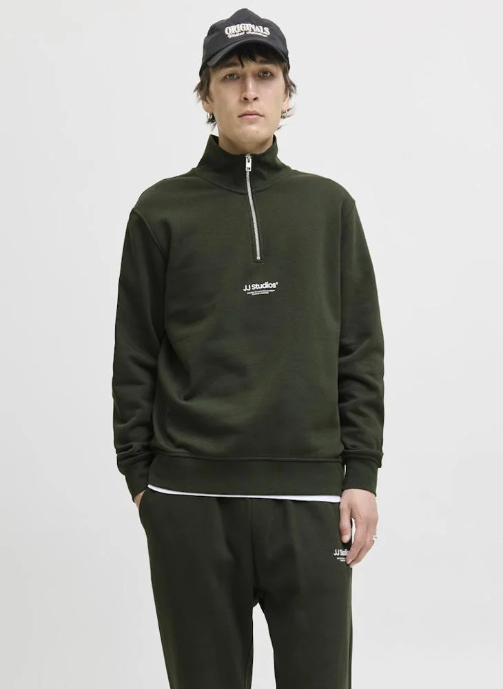 JACK & JONES Jjesoho Quarter Zip Sweatshirt