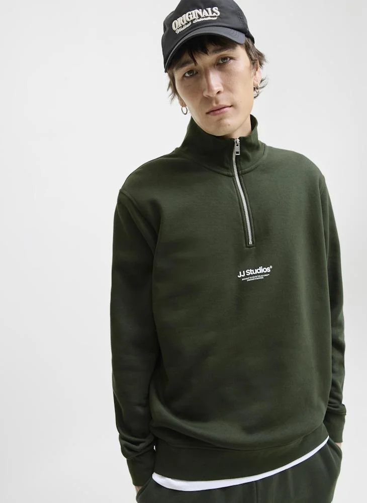 JACK & JONES Jjesoho Quarter Zip Sweatshirt