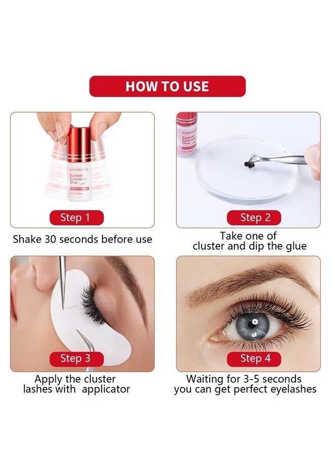 Neenoxtub - Sensitive Eyelash Extension Glue, No Fume Lash Glue for Eyelash Extensions, 6-7 Weeks Retention Eyelash Glue for Sensitive Eyes, Extra Strong Professional & Individual Lash Glue. 5 ml - Image 1