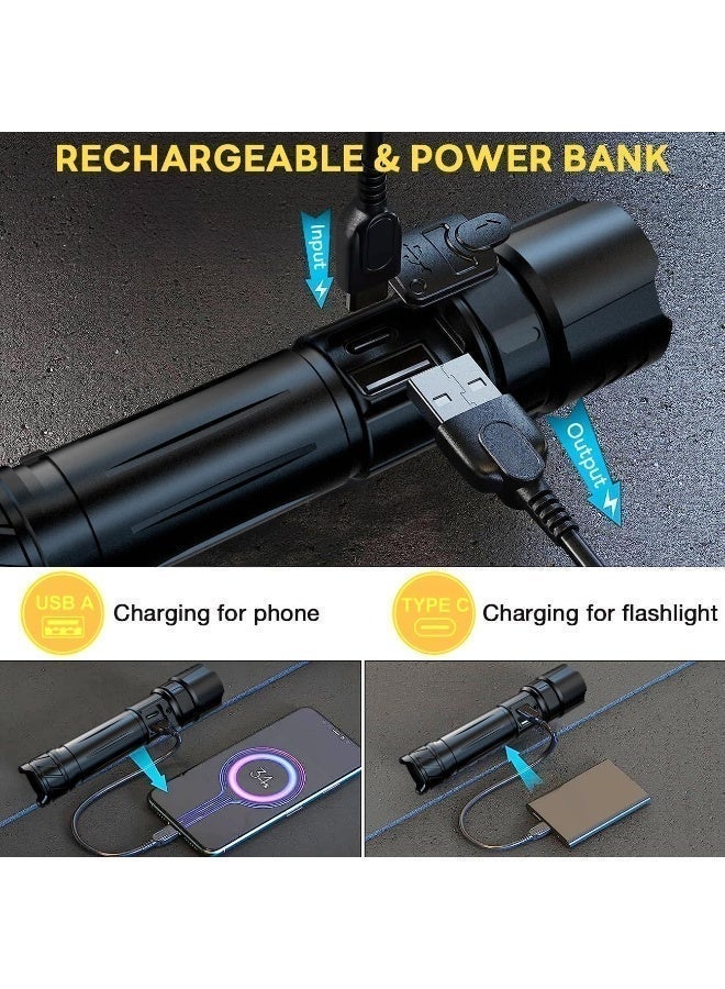 Shadowhawk Unleash powerful brightness with this ultra-strong LED torch delivering up to twenty-thousand lumens. Compact, rechargeable, and equipped with five light modes, it’s ready for any adventure. Comes with a backup battery and durable holster for quick, easy use. Perfect for camping, emergencies, and everyday lighting needs. - Image 4