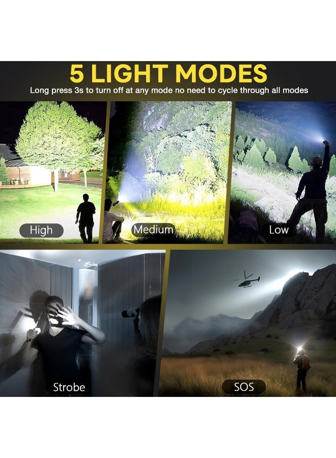 Shadowhawk Unleash powerful brightness with this ultra-strong LED torch delivering up to twenty-thousand lumens. Compact, rechargeable, and equipped with five light modes, it’s ready for any adventure. Comes with a backup battery and durable holster for quick, easy use. Perfect for camping, emergencies, and everyday lighting needs. - Image 5