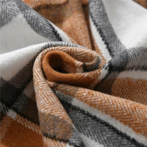 Yaopelky Toddler Boy Flannel Plaid Shirt Kids Long Sleeve Button Down Jacket Lapel Pocket Top Regular Fit Casual Fall Clothes (US, Age, 2 Years, 3 Years, Brown) - Image 2