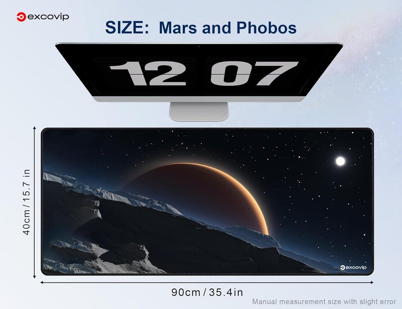 Extended Gaming Mouse Pad XXL - Anti-Skid Large Desk Mat (900x400mm, Mars) - Image 4