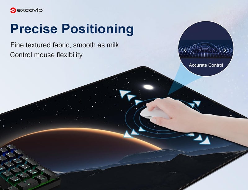 Extended Gaming Mouse Pad XXL - Anti-Skid Large Desk Mat (900x400mm, Mars) - Image 3