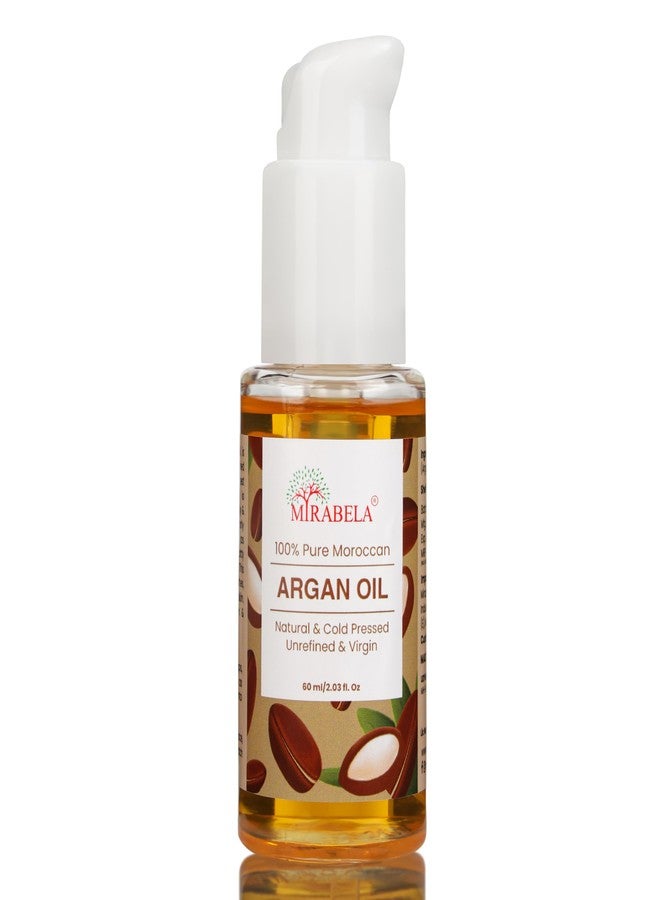 Mirabela Moroccan Argan Oil for Hair, Face & Skin, 100% Pure & Cold Pressed Argan Oil of Morocco, 60ml - Image 1