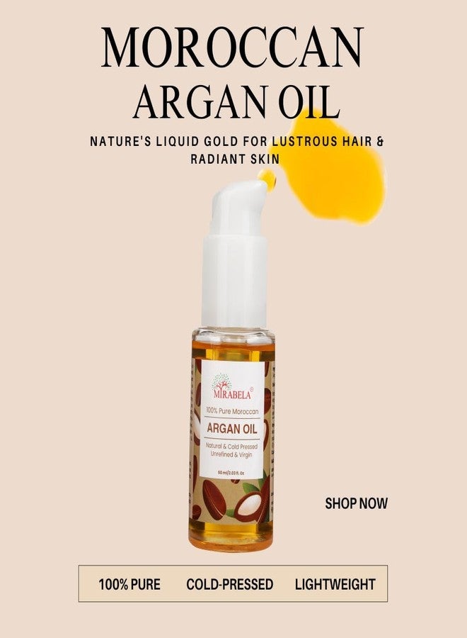 Mirabela Moroccan Argan Oil for Hair, Face & Skin, 100% Pure & Cold Pressed Argan Oil of Morocco, 60ml - Image 2