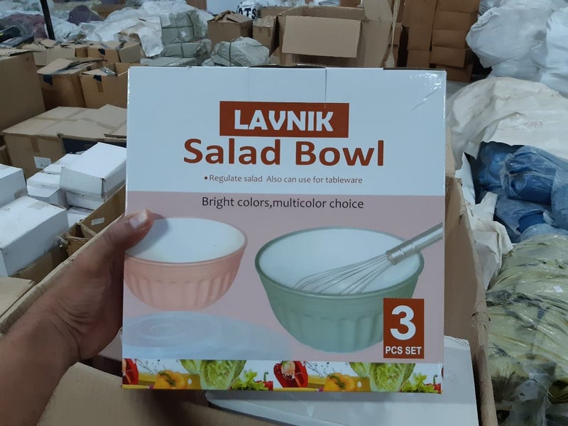 LAVNIK 3 Pcs Assorted Storage Salad Bowls Melamine with Clear Airtight Lids for Keep Fresh Small Mixing Serving Bowls Non Slip Microwave Safe Freezer Safe for Home Kitchen Round Container Multi - Image 3