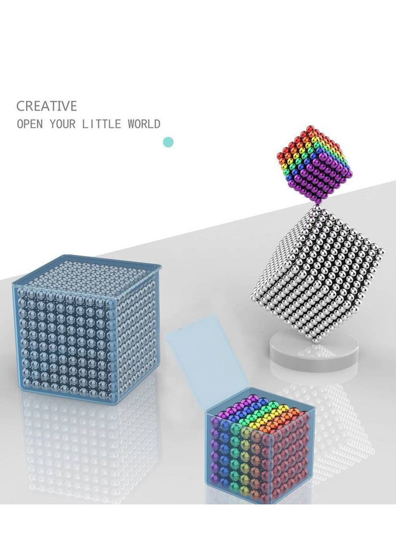 Furtey 216 Pieces Round Magnetic Educational Toys Set with 8 Different Colors , Desk Decor Sculpture Toys , Stress Relief Desk Toys Intelligence Development and Stress Relief Decor Fidget Toys - Image 5