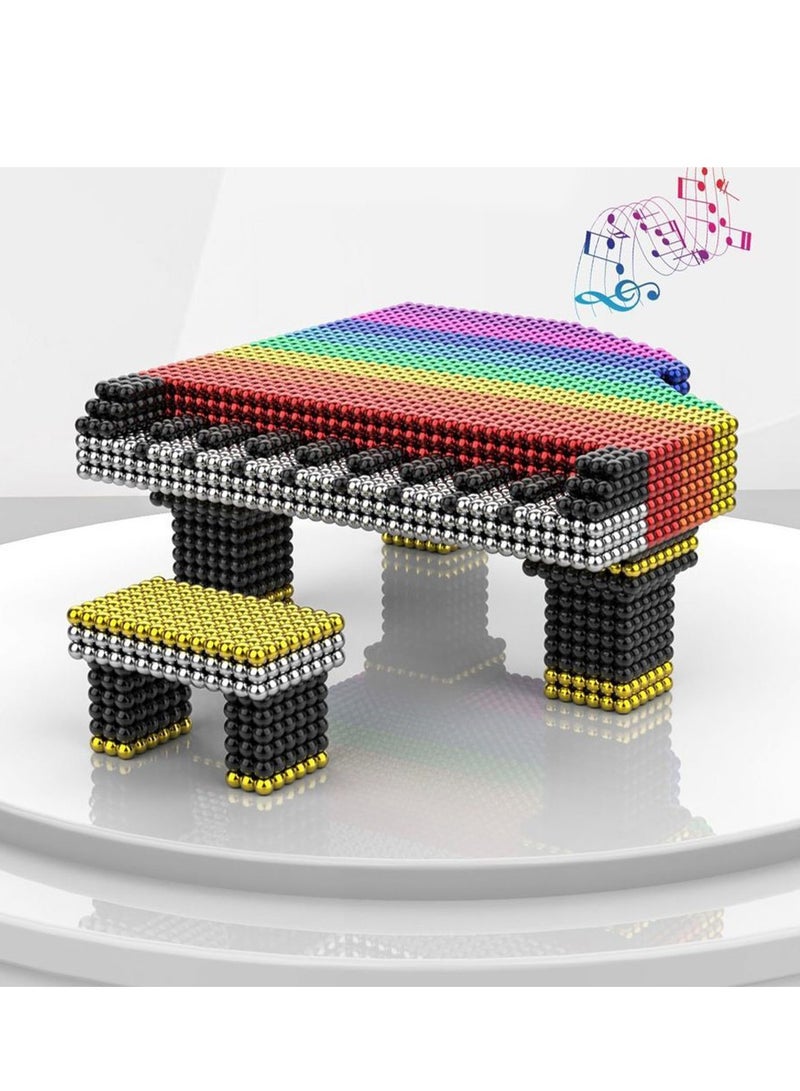 Furtey 216 Pieces Round Magnetic Educational Toys Set with 8 Different Colors , Desk Decor Sculpture Toys , Stress Relief Desk Toys Intelligence Development and Stress Relief Decor Fidget Toys - Image 2