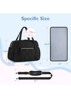 MOMMORE mommore Diaper Bag Tote Large Expandable Baby Travel Tote for 2 Kids Twins, Quilted Hospital Bag for Mom, Weekender  - Image 5
