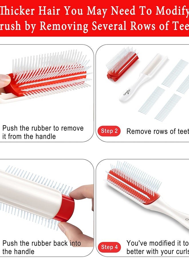 KTKUDY 9 Row Detangling & Defining Brush for Wavy, Curly or Coily Hair by KTKUDY - Blow-Drying, Styling & Finishing Brush for Shaping and Separating Curls - Image 4