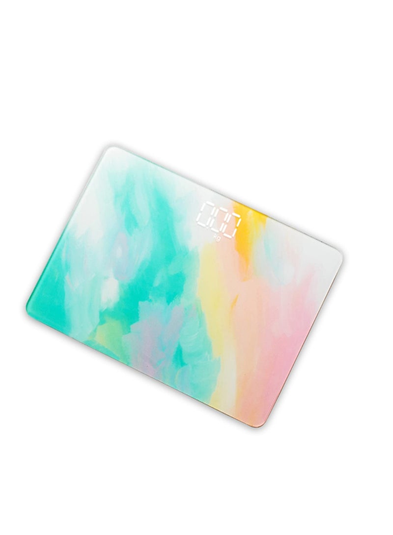 SYOSI Colorful Ultra Wide Platform Scale for Body Weight, Portable Digital Bathroom Scale, Pretty Small Travel Scales for Your Personal Health, Gifts for Women (A) - Image 1