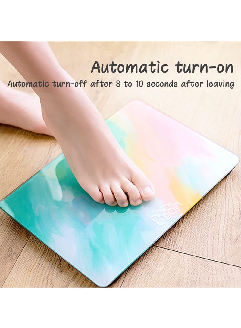SYOSI Colorful Ultra Wide Platform Scale for Body Weight, Portable Digital Bathroom Scale, Pretty Small Travel Scales for Your Personal Health, Gifts for Women (A) - Image 3