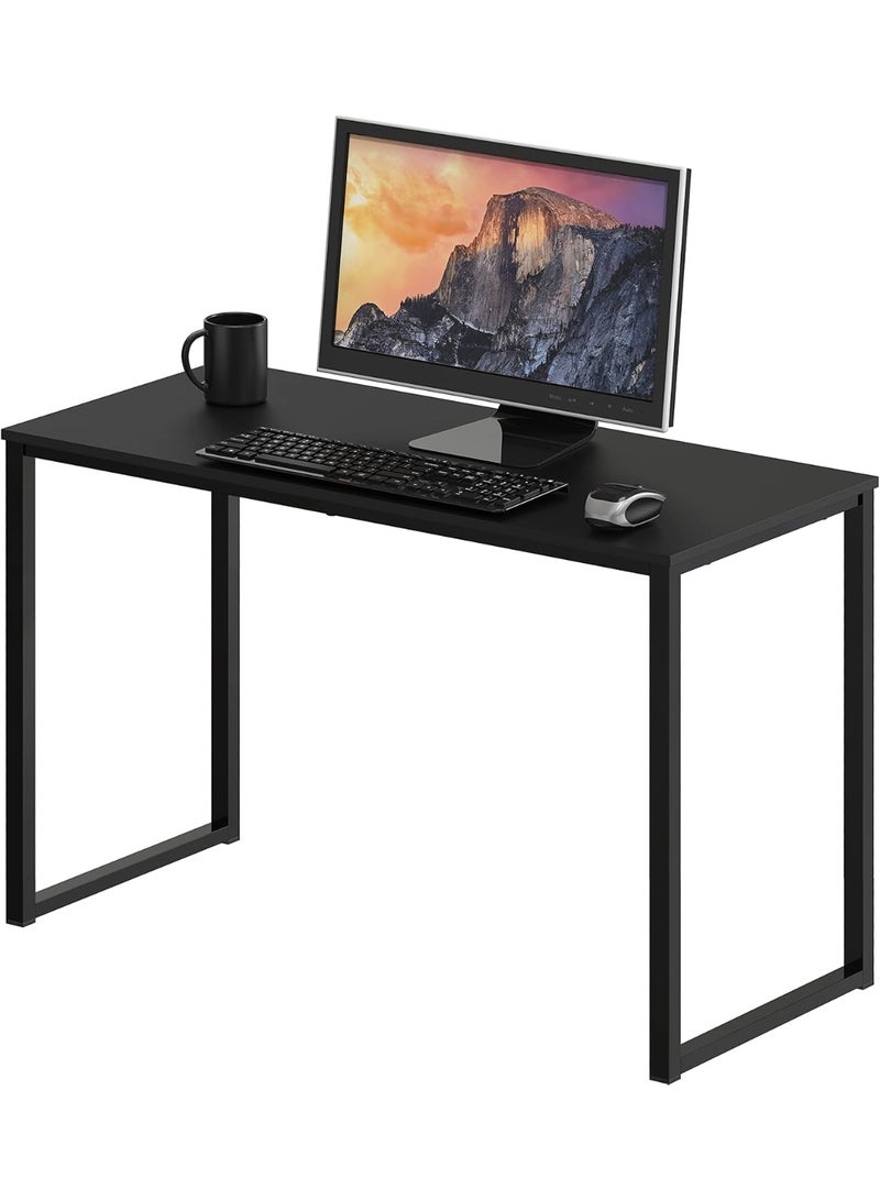 SHW طاولة مكتب للمنزل مقاس 32 بوصة، تصميم عصري مستطيل مع إطار فولاذي وسطح خشب صناعي، طاولة دراسة مدمجة للمساحات الصغيرة – لون أسود32-Inch Home Office Computer Desk, Modern Rectangular Work Desk with Steel Frame and Engineered Wood Top, Compact Study Table for Small Spaces – Black - Image 1