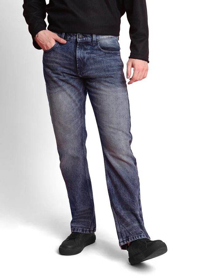 Take Two Styli Men Mid Rise Whisker Effect Bootcut Jeans By Bene Kleed
