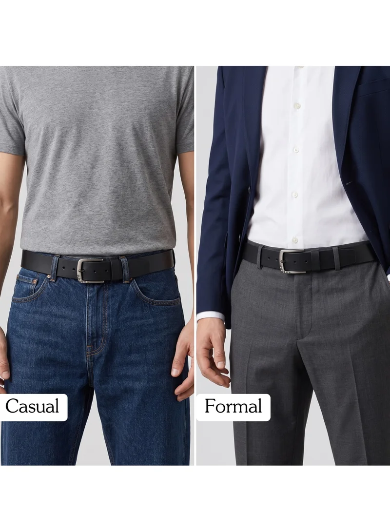 Classic Milano Classic Milano Genuine Leather Belt Men - Semi-Casual Men's Belts & Party Wear Belt, Casual Outfits, Gifts - Black & Brown Men’s Leather Belt for Men