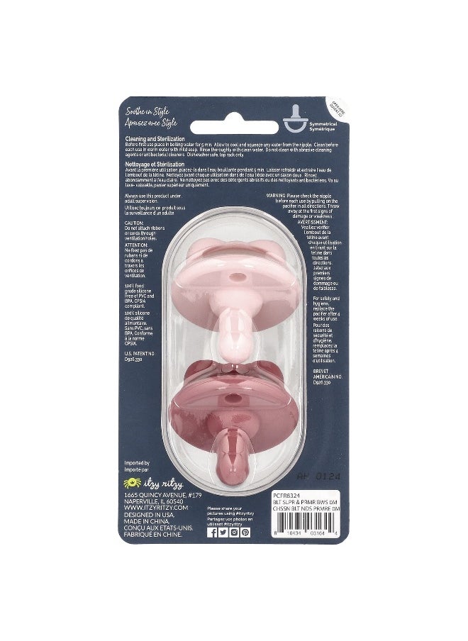 Itzy Ritzy itzy ritzy, Sweetie Soother™, Food Grade Silicone Pacifiers, 0+ Months, Bow, 2 Pacifiers  - Image 2