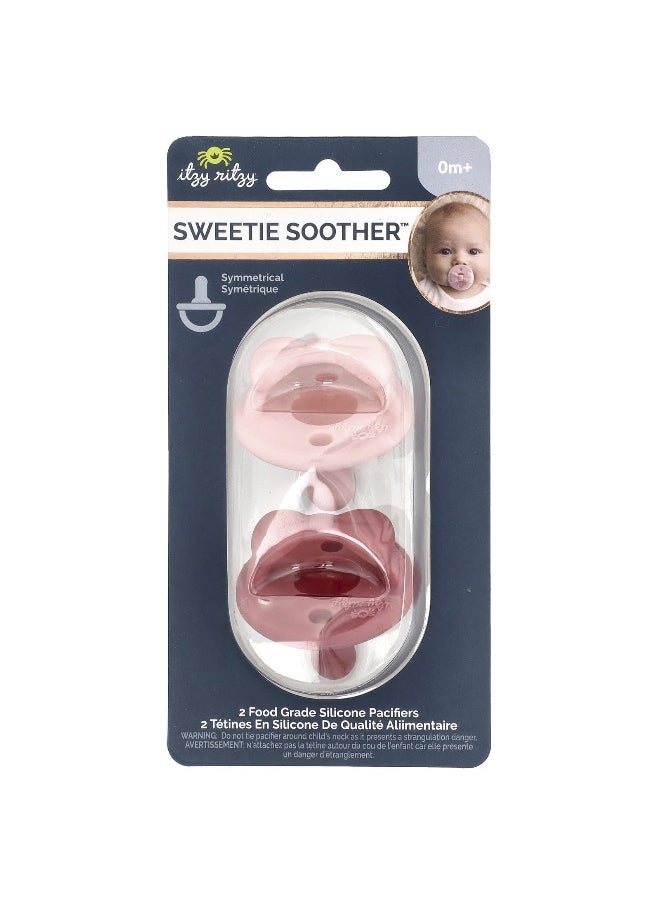 Itzy Ritzy itzy ritzy, Sweetie Soother™, Food Grade Silicone Pacifiers, 0+ Months, Bow, 2 Pacifiers  - Image 1
