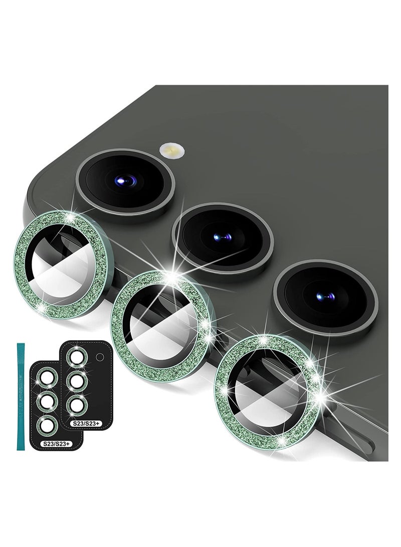 ELTRAZONE [3+3 PCS] for Samsung Galaxy S23/ S23 Plus Camera Lens Protector, Premium Tempered Glass Glitter Camera Lens Protector - Image 1