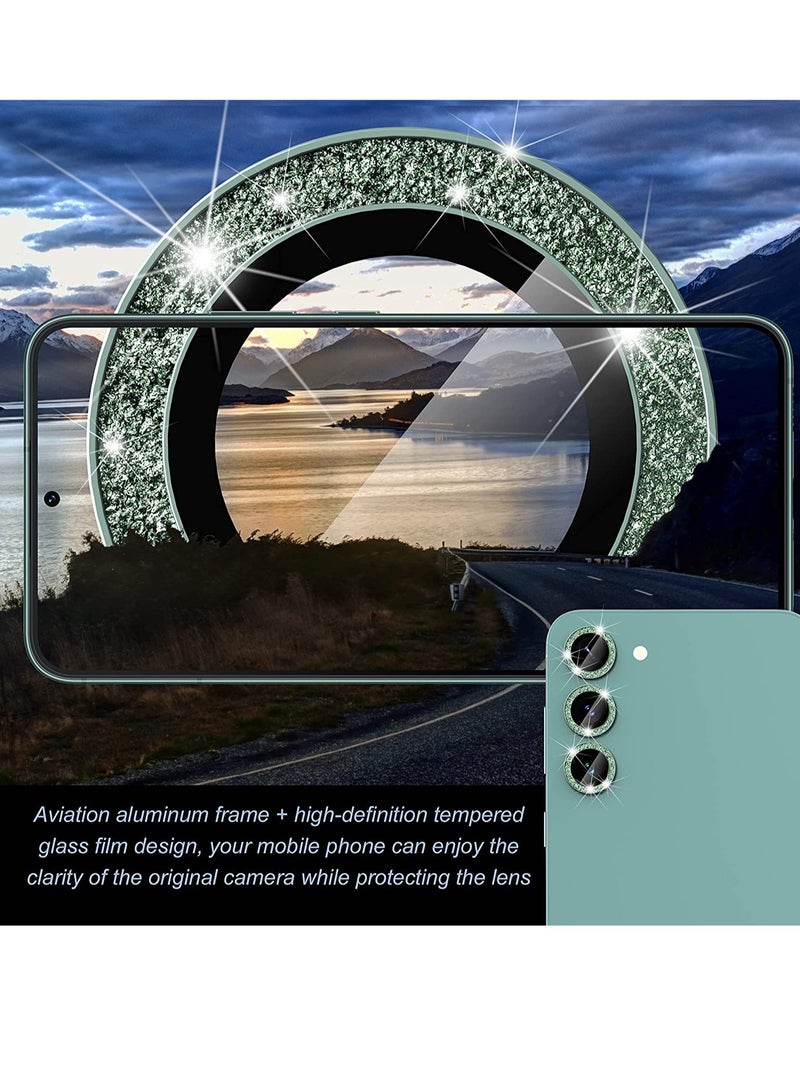 ELTRAZONE [3+3 PCS] for Samsung Galaxy S23/ S23 Plus Camera Lens Protector, Premium Tempered Glass Glitter Camera Lens Protector - Image 2
