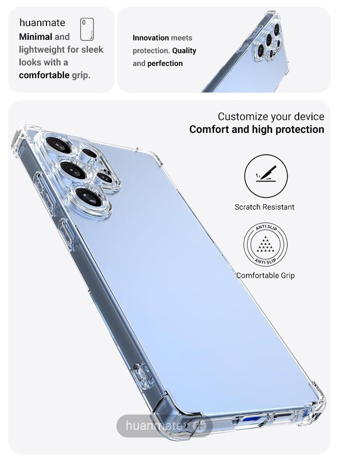 huanmate Samsung Galaxy S25 Ultra Shock Proof Case Cover - Ultra Clear, Durable & Accurate Cut-outs - Scratch, Dust & Smudge Protection - Clear Silicon Back Cover for Samsung Galaxy S25 Ultra - Image 3