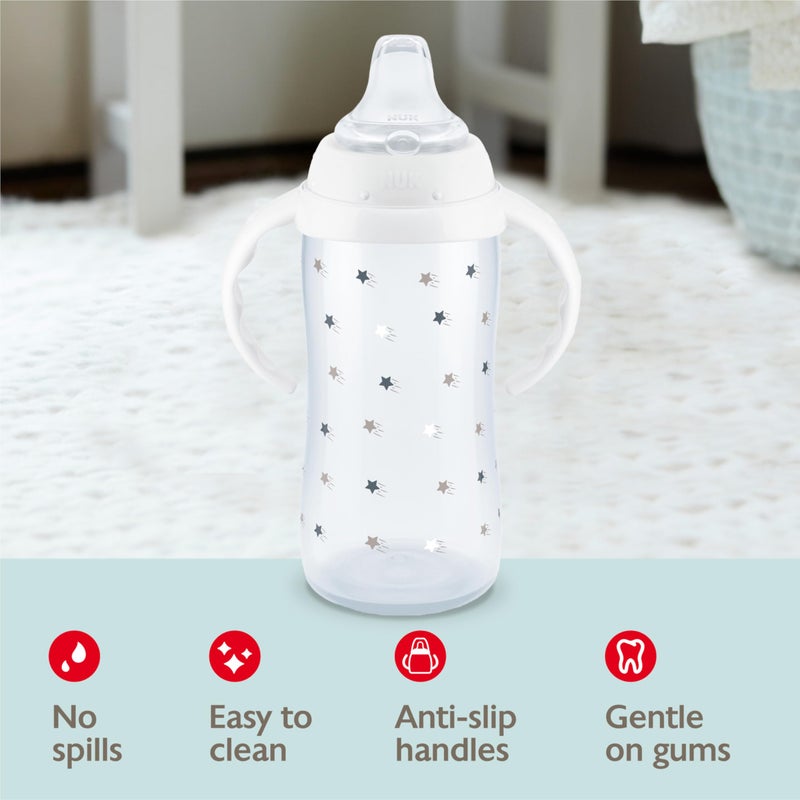 NUK Learner Cup, 10 Oz, Pack of 2, Disney's Stitch â€“ Soft Spout, Easy-Grip Handles, BPA Free, Spill Proof Transition Sippy Cup - Image 3