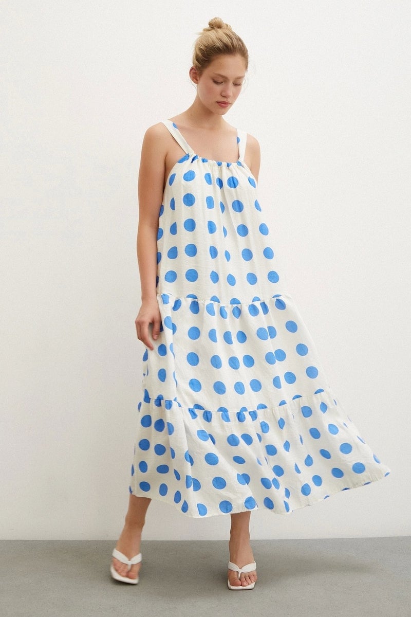 Never More Strapless Polka Dot Dress White - Image 2