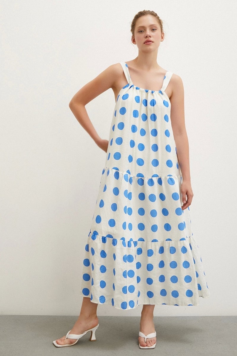 Never More Strapless Polka Dot Dress White - Image 4