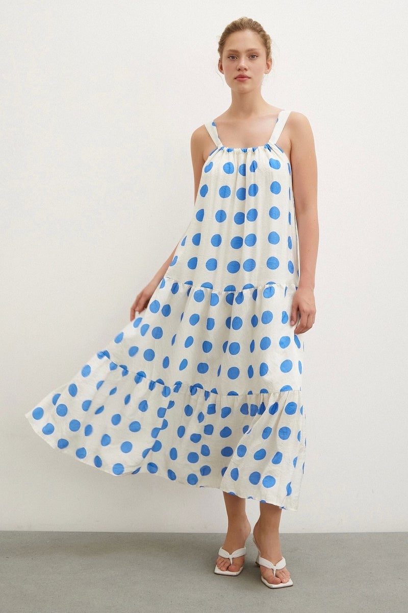 Never More Strapless Polka Dot Dress White - Image 5