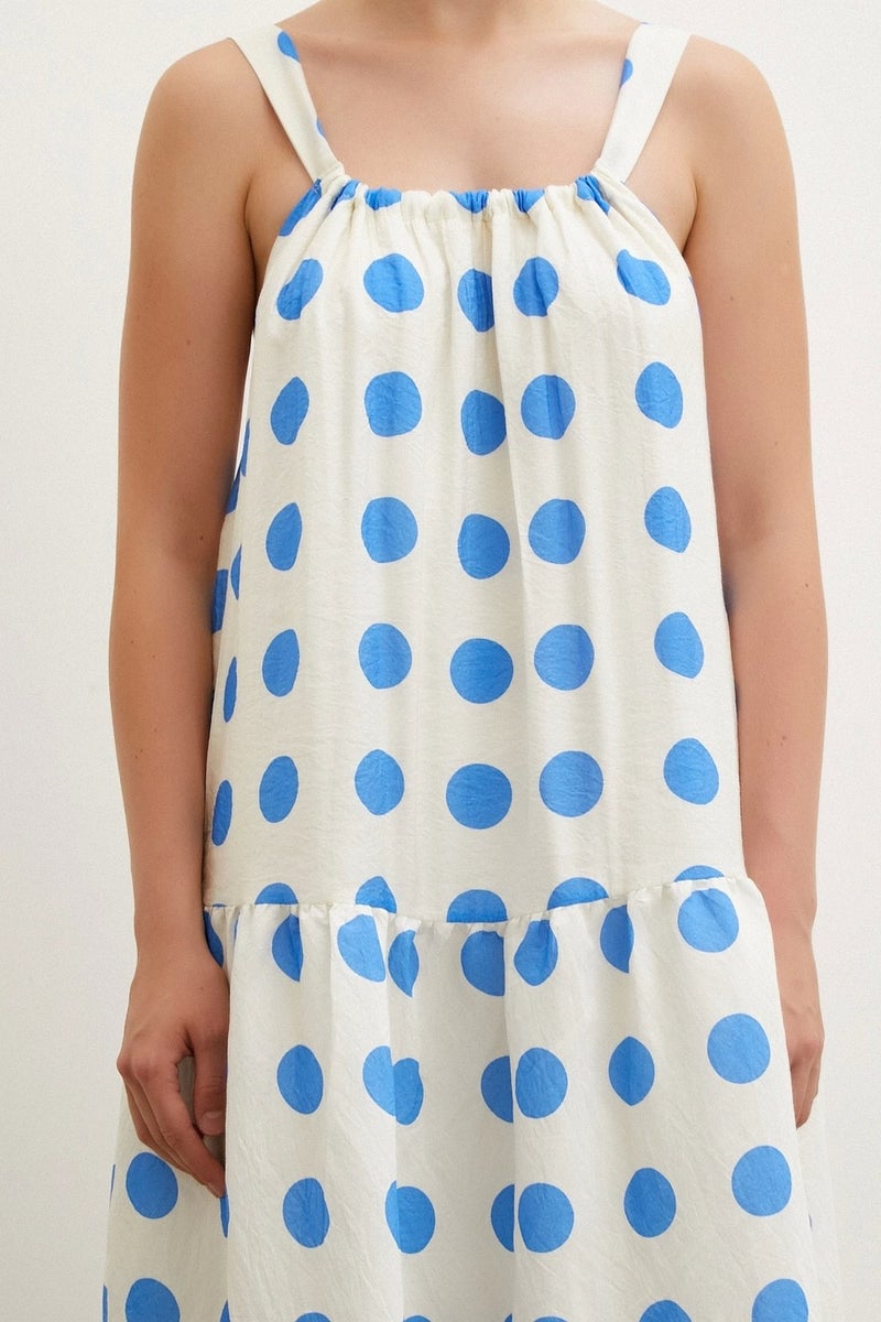 Never More Strapless Polka Dot Dress White - Image 3