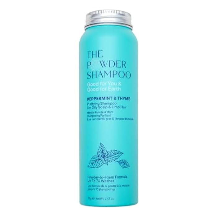 The Powder Shampoo - Powder Shampoo Aluminum Bottle Purifying & Regulating Shampoo (Thyme & Peppermint) - 2.47 oz - Image 1