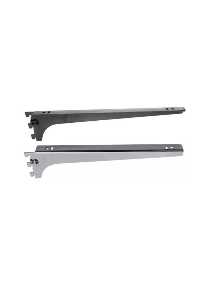KNP KNP 100cm Aluminium Finished Slotted Channel (2Pcs With 16 Brackets) is a versatile and durable storage solution designed for shelving, display, and organization. - Image 2