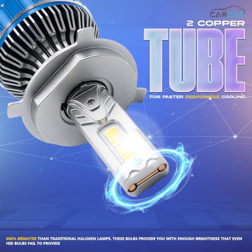 Carzex Smart AI H4 LED Headlight Bulbs for Cars, 250W (125 Watts x 2), 18,000 Lumens Super Bright Conversion Kit for Cars, 6500K Cool White, AI App Controlled | Set of 2 | 1 Year Warranty - Image 4