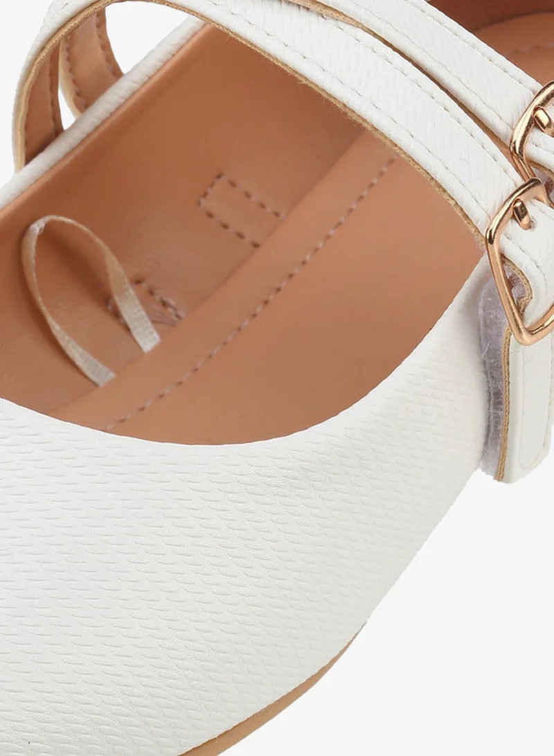 Flora Bella By Shoexpress WHITE Flora Bella Girls Textured Mary Jane Shoes for Women | Best Price UAE