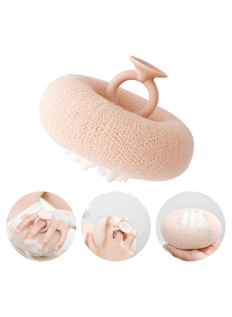 PANDA JOJO Shower Sponge with Suction Cup | Exfoliating Bath Sponge for Soft Skin | Hypoallergenic and Eco-Friendly Body Scrubber - Image 1