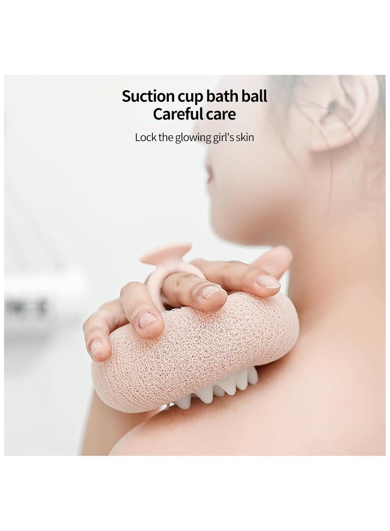 PANDA JOJO Shower Sponge with Suction Cup | Exfoliating Bath Sponge for Soft Skin | Hypoallergenic and Eco-Friendly Body Scrubber - Image 2