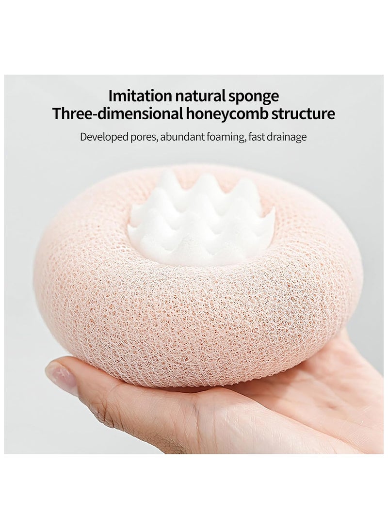 PANDA JOJO Shower Sponge with Suction Cup | Exfoliating Bath Sponge for Soft Skin | Hypoallergenic and Eco-Friendly Body Scrubber - Image 3