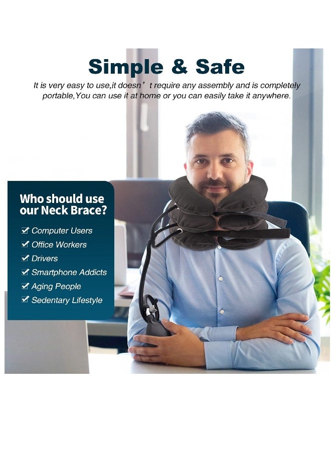 Generic - Travel Pillow, Cervical Neck Traction Device, Portable Neck Stretcher Cervical Traction Provide Neck Support and Neck Pain Relief, Neck Traction Devices for Home Use Neck Decompression - Image 1
