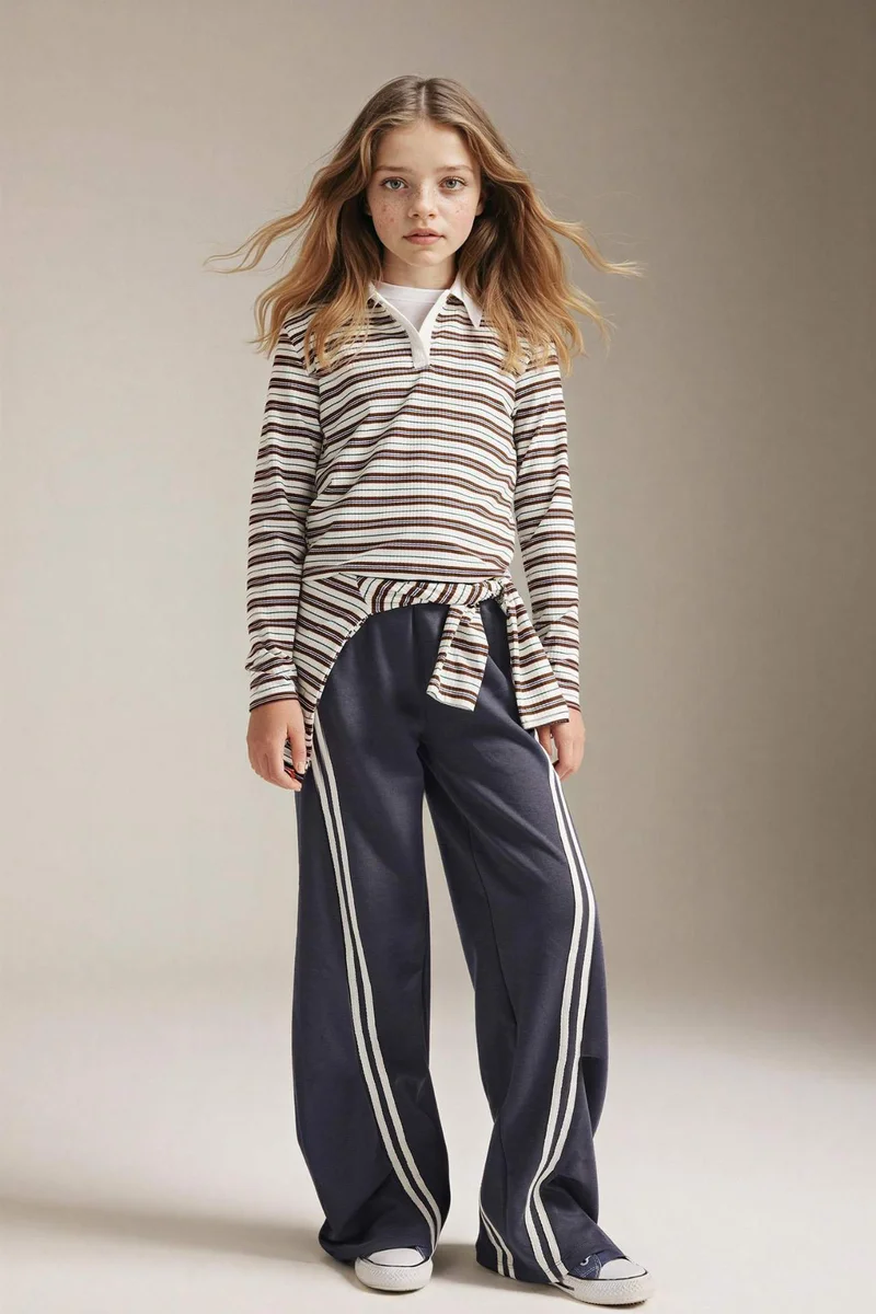 DeFacto Girl Slim Fit Long Sleeve Polo T-Shirt