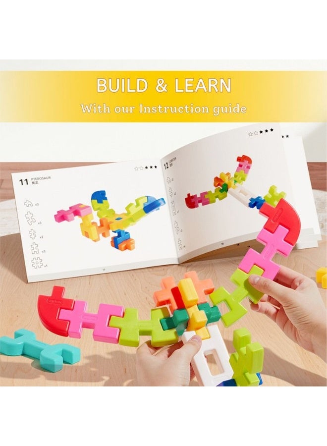 MiDeer Big Waffle Blocks Building Set for Kids – 82 Piece Construction Blocks with Accessories, 2D & 3D Creative Building Toy with Storage Bucket, STEM Educational Building Blocks for Children Age 3+ - Image 4