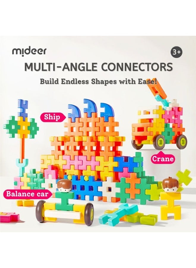 MiDeer Big Waffle Blocks Building Set for Kids – 82 Piece Construction Blocks with Accessories, 2D & 3D Creative Building Toy with Storage Bucket, STEM Educational Building Blocks for Children Age 3+ - Image 5