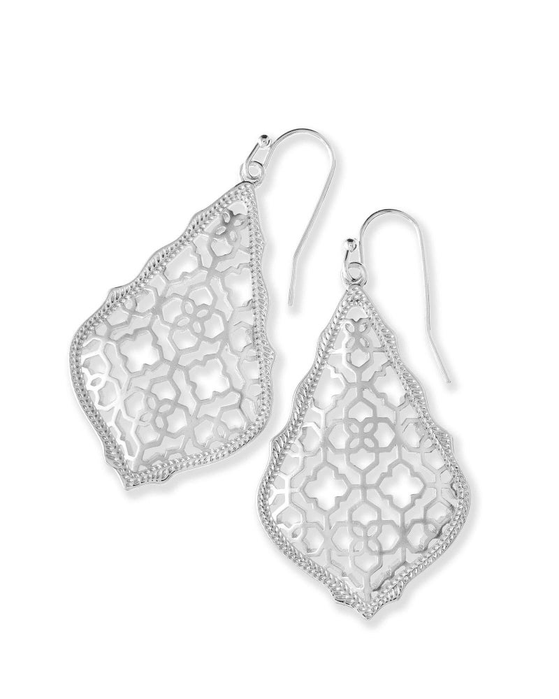 Kendra Scott Addie Drop Earrings for Women in Filigree, Fashion Jewelry, Rhodium-Plated - Image 1
