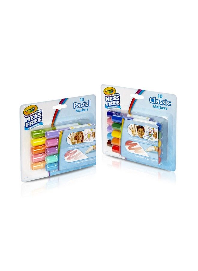 Crayola Color Wonder Markers Mess Free Coloring Classic & Pastel Colors (20 Count) (2 Pack ) - Image 3